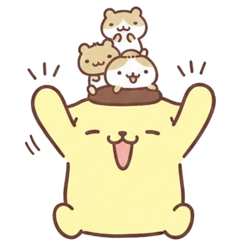 Pompompurin celebrating